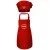 Crisp Chef Apron & Hat Set Red