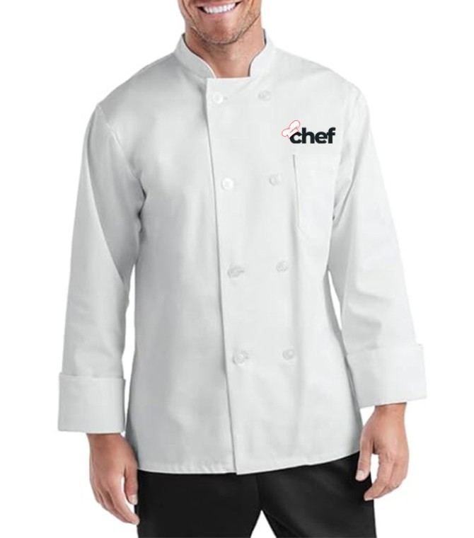 Economy Full Sleeve Chef Coat with Custom Logo|UniformTailor