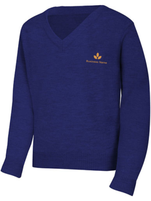 Crest Blue Winter V- Neck Sweater
