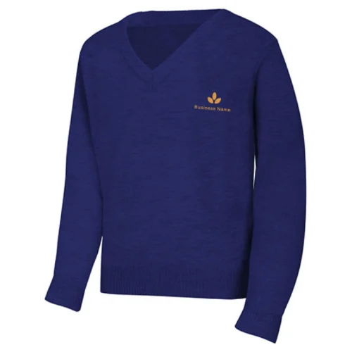Crest Blue Winter V- Neck Sweater