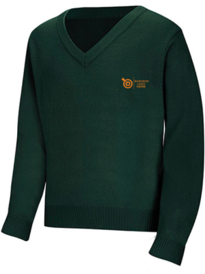 Crest Green Winter V- Neck Sweater