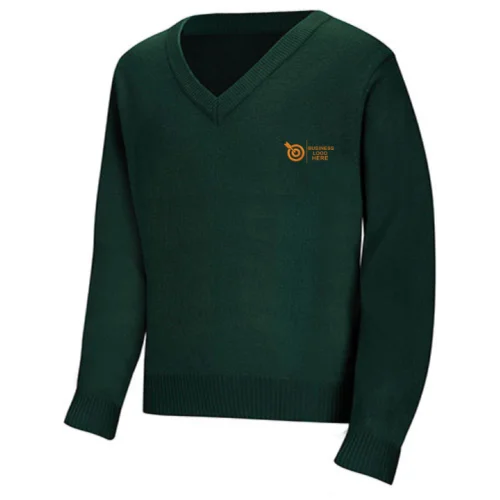 Crest Green Winter V- Neck Sweater