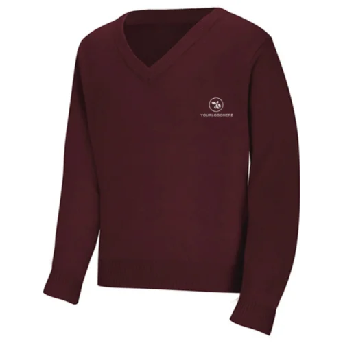 Crest Maroon Winter V- Neck Sweater