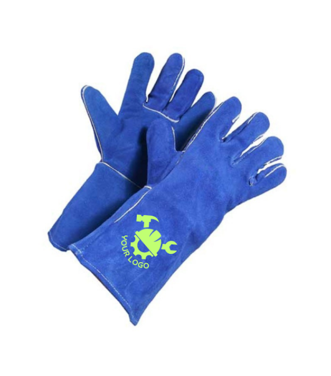 Custom Work Gloves Sky Blue Logo Printed – Shop Now