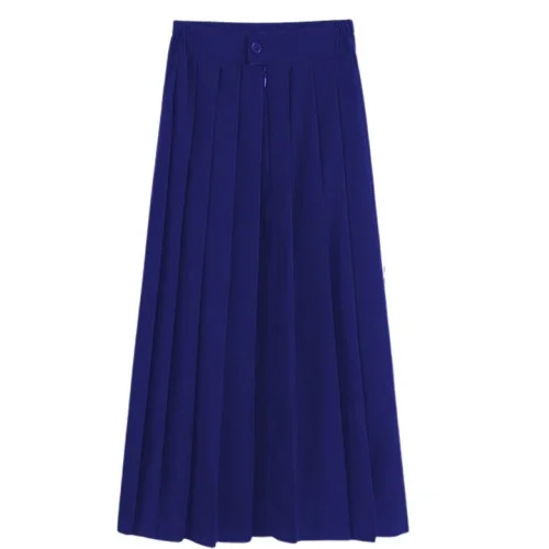 Elastic Waist Pleated Long Skirt