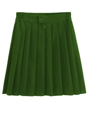 Elastic Waist Pleated Short Skirt