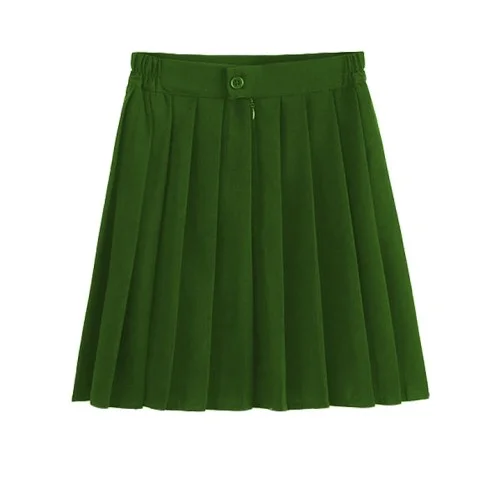 Elastic Waist Pleated Short Skirt