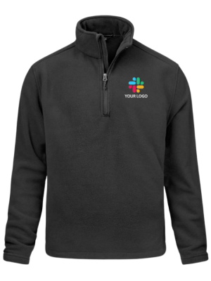 Customized Half Zipper Black Sweatshirt