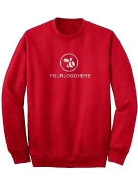 Solid Red Crewneck Logo Sweatshirt