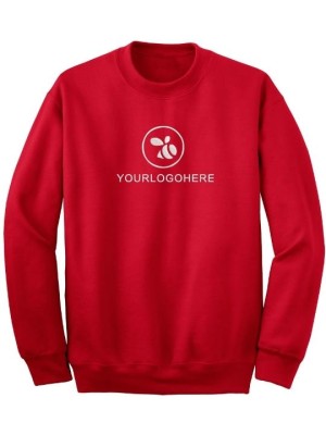 Solid Red Crewneck Logo Sweatshirt
