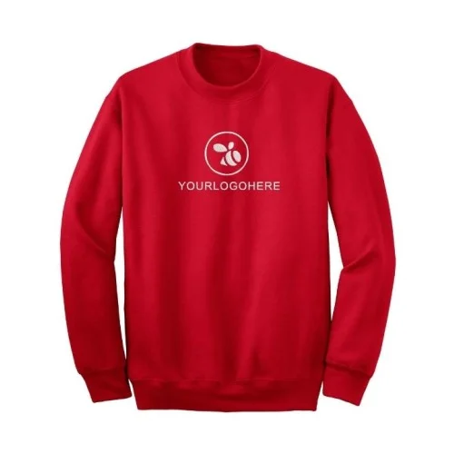 Solid Red Crewneck Logo Sweatshirt
