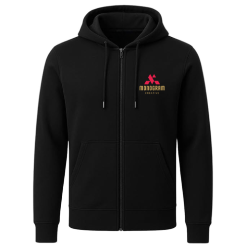 Personalized Full Zipper Hoodie Black