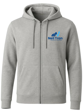 Personalized Full Zipper Hoodie Gray