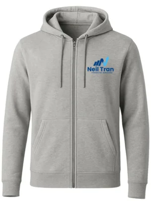 Personalized Full Zipper Hoodie Gray Personalized Full Zipper Hoodie Gray