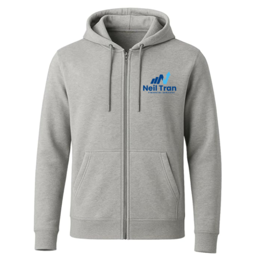 Personalized Full Zipper Hoodie Gray
