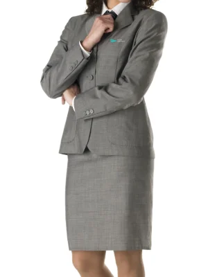 Grey Color Air Hostess Coat & Skirt