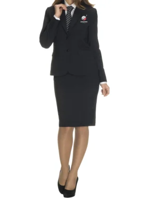Black Coat And Skirt Air Hostess Uniform