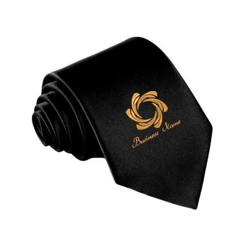 Personalized Solid Black Formal Tie