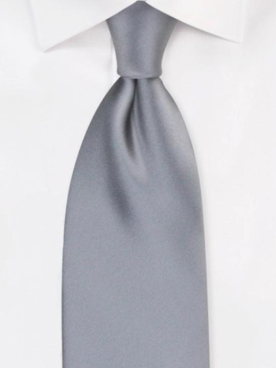 Personalised Solid Gray Formal Tie