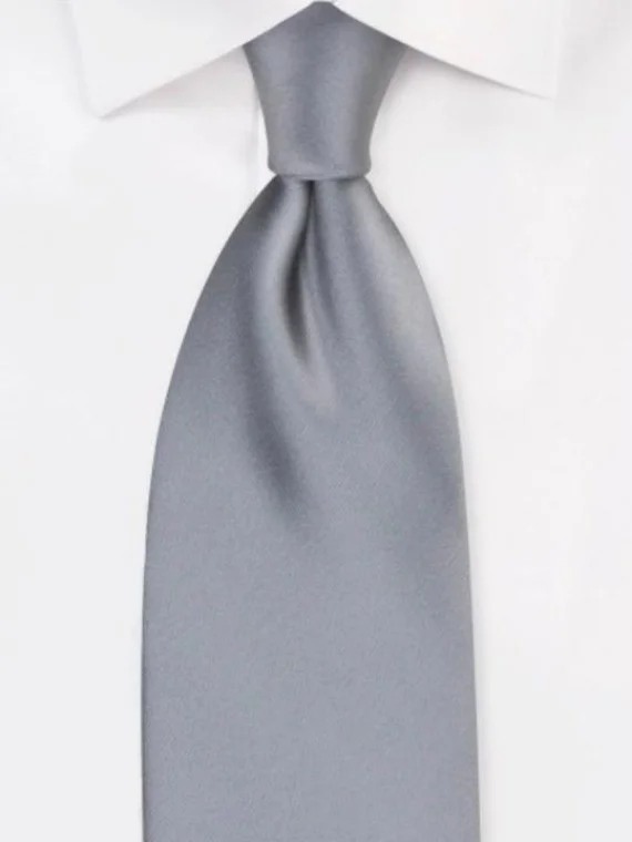 Personalized Solid Grey Formal Tie