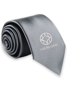 Personalised Solid Gray Formal Tie