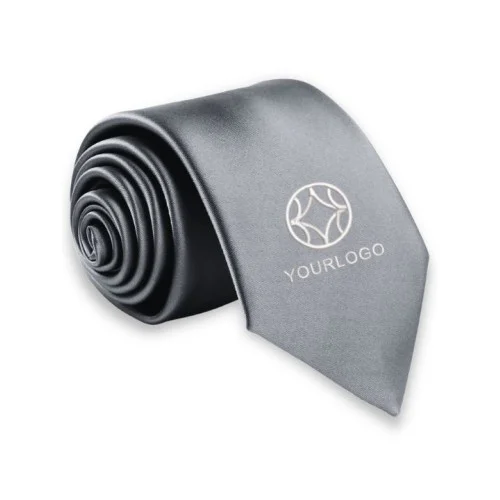 Personalized Solid Grey Formal Tie