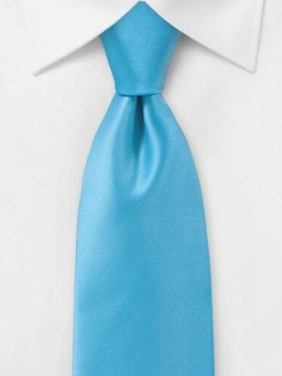 Personalized Solid Turquoise Blue Formal Tie