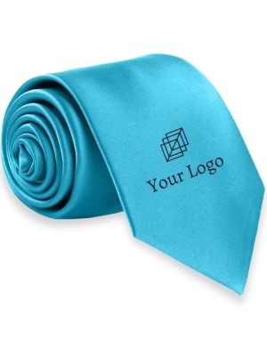 Personalized Solid Turquoise Blue Formal Tie