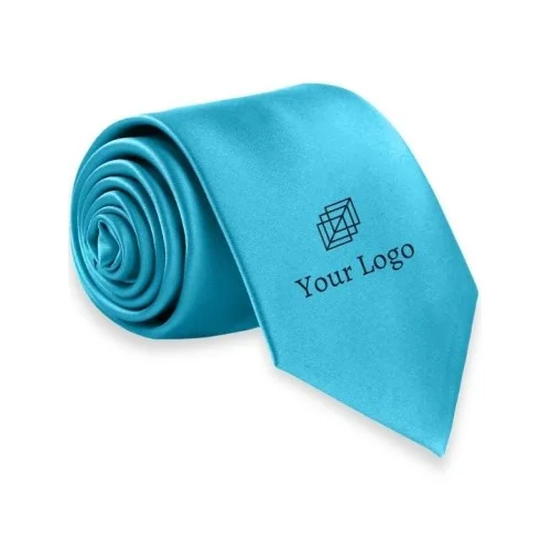 Personalized Solid Turquoise Blue Formal Tie