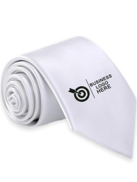 Trendy White Logo Tie