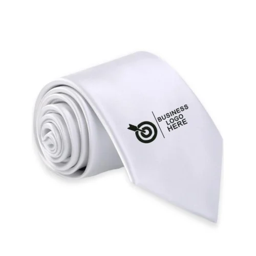 Trendy White Logo Tie