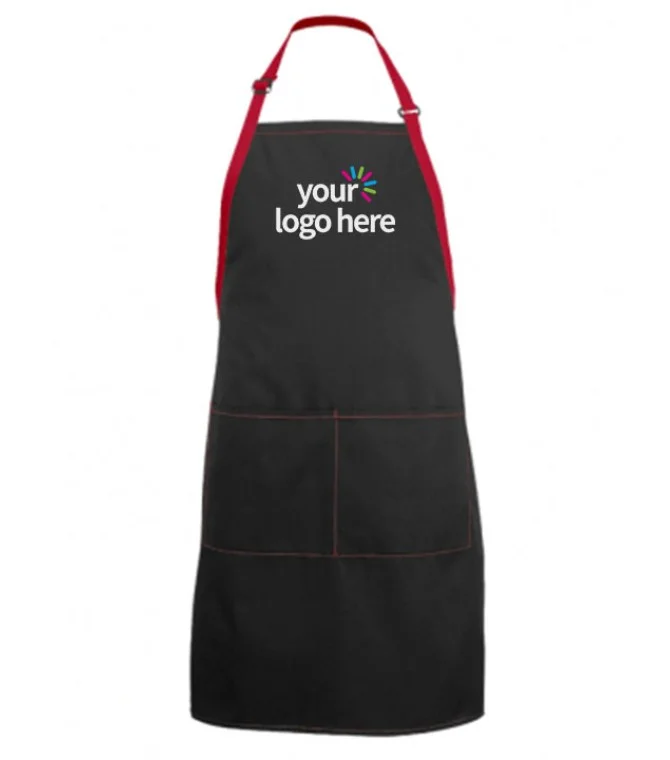 Twin Pocket Unisex Color Strip Professional Kitchen Aprons