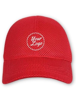Custom logo Airy Mesh Baseball Cap Red