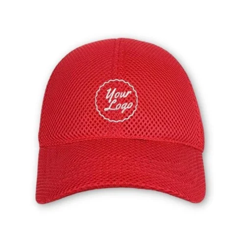Custom logo Airy Mesh Baseball Cap Red