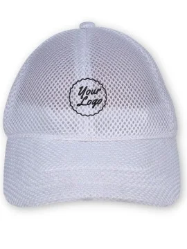 Custom logo Airy Mesh Baseball Cap White
