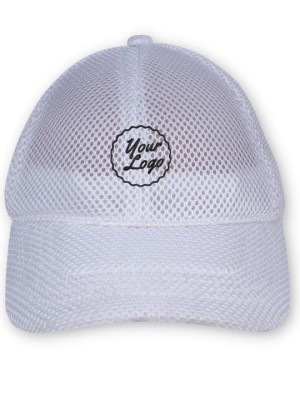 Custom logo Airy Mesh Baseball Cap White
