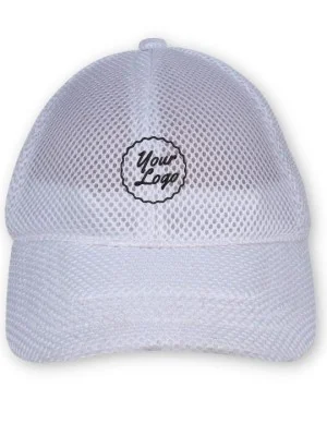 Custom logo Airy Mesh Baseball Cap White