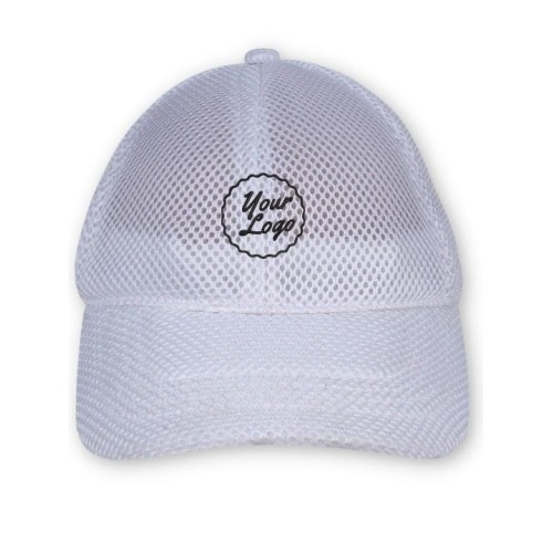 Custom logo Airy Mesh Baseball Cap White