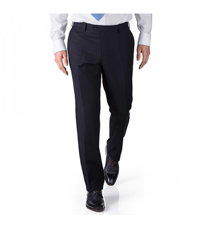 Buy Navy Normal Fit Trousers