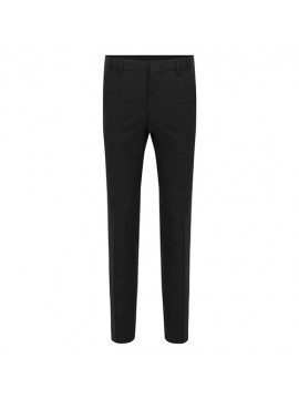 FENDI 845$ Black Bootcut Pants Trousers, Cotton, White Stitch