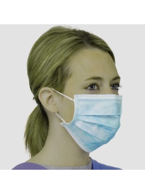 Non-woven 3 ply face mask with flat ear loops