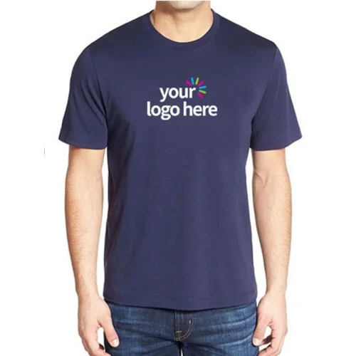 Personalized Blended Round Neck T-Shirt Navy Blue