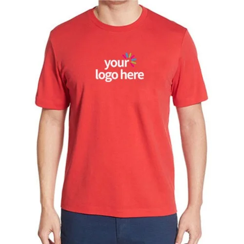 Personalized Blended Round Neck T-Shirt Red