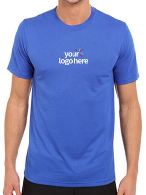 Customized Dri Fit Round Neck T-Shirt Blue