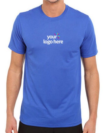 Customized Dri Fit Round Neck T-Shirt Blue