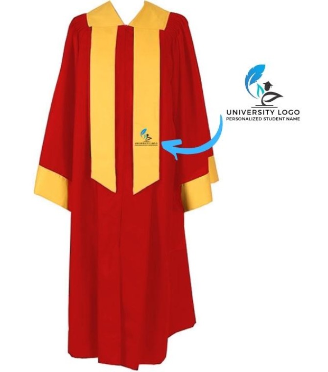 Classic Red Graduation Gown