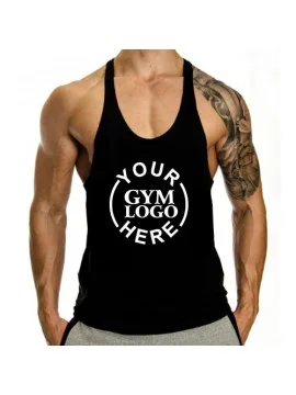 Customized Gym Stringer Black