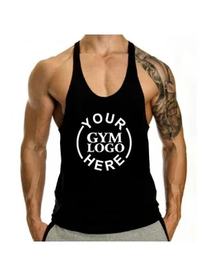 Customized Gym Stringer Black