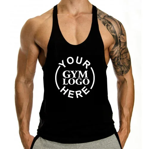 Customized Gym Stringer Black