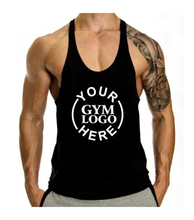 Customized Gym Stringer Black Customized Gym Stringer Black